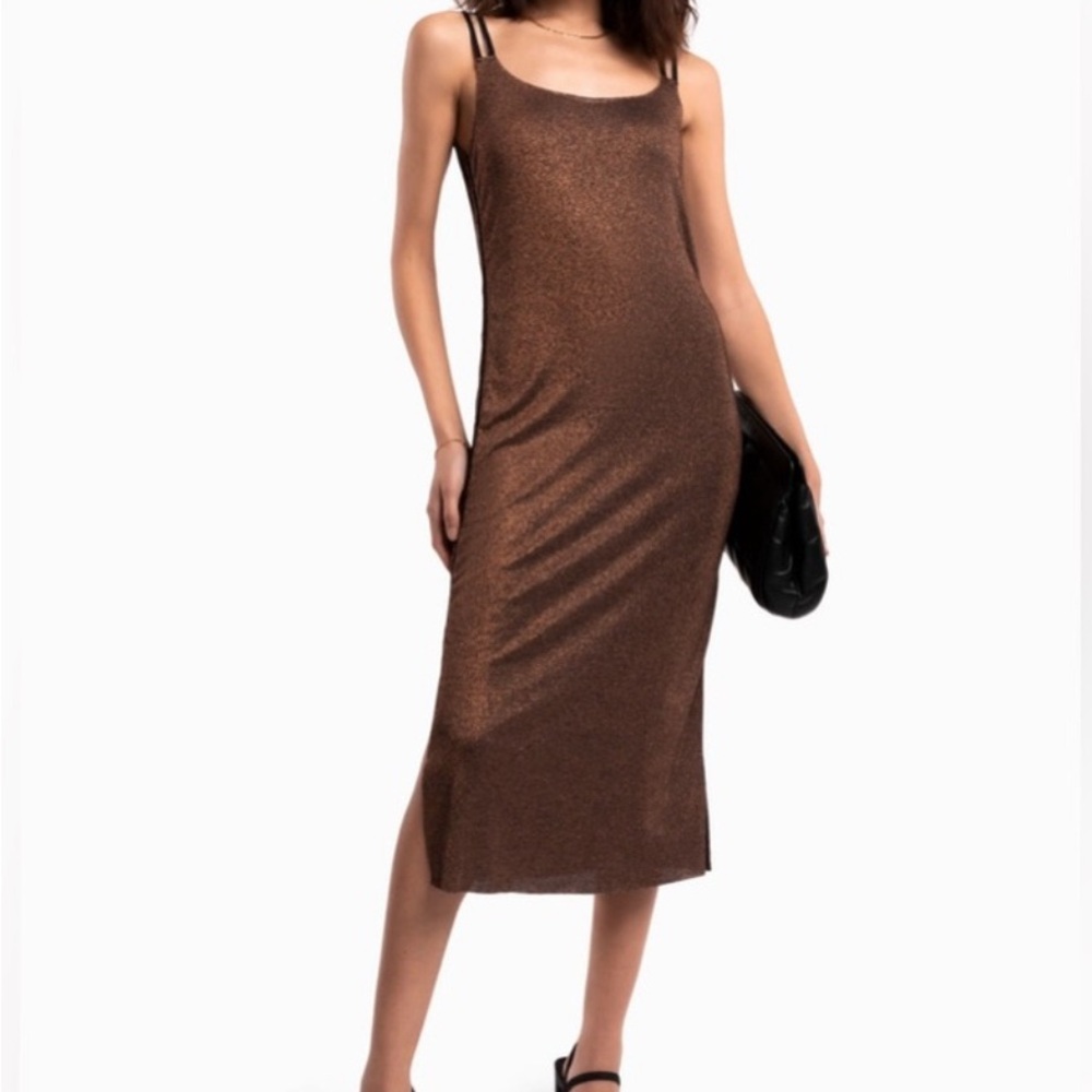Bronze Shimmer Kada Slip Dress NWT